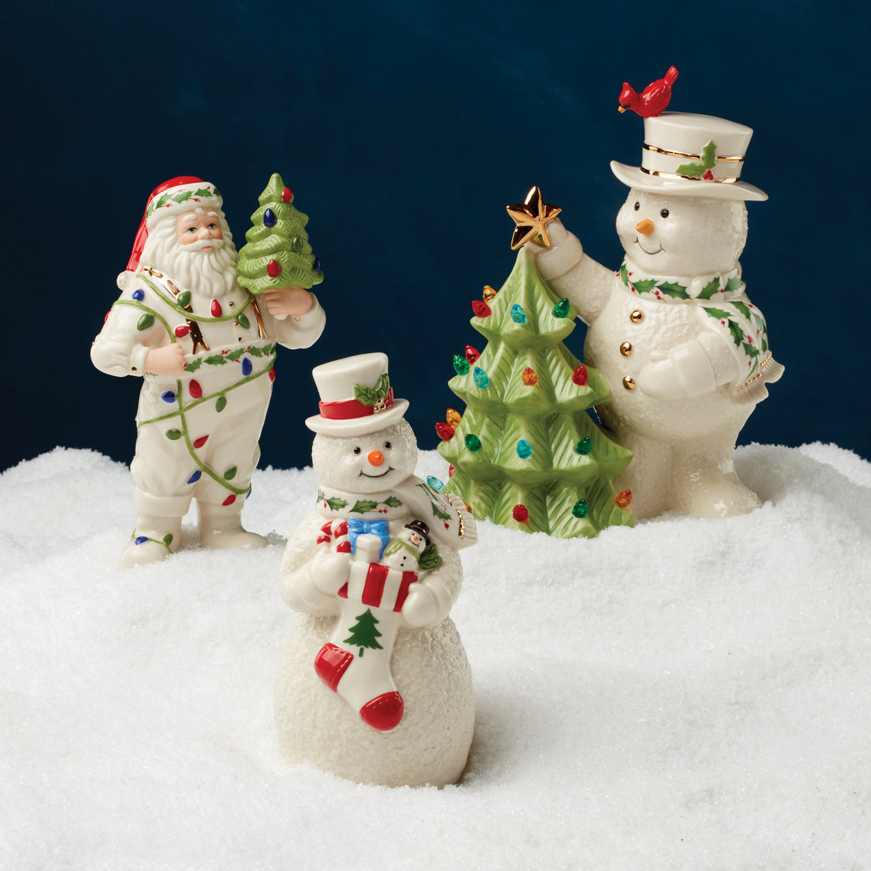 Snow Man - Shio Happy Holly Days Snowman Lit Figurine – Lenox Corporation