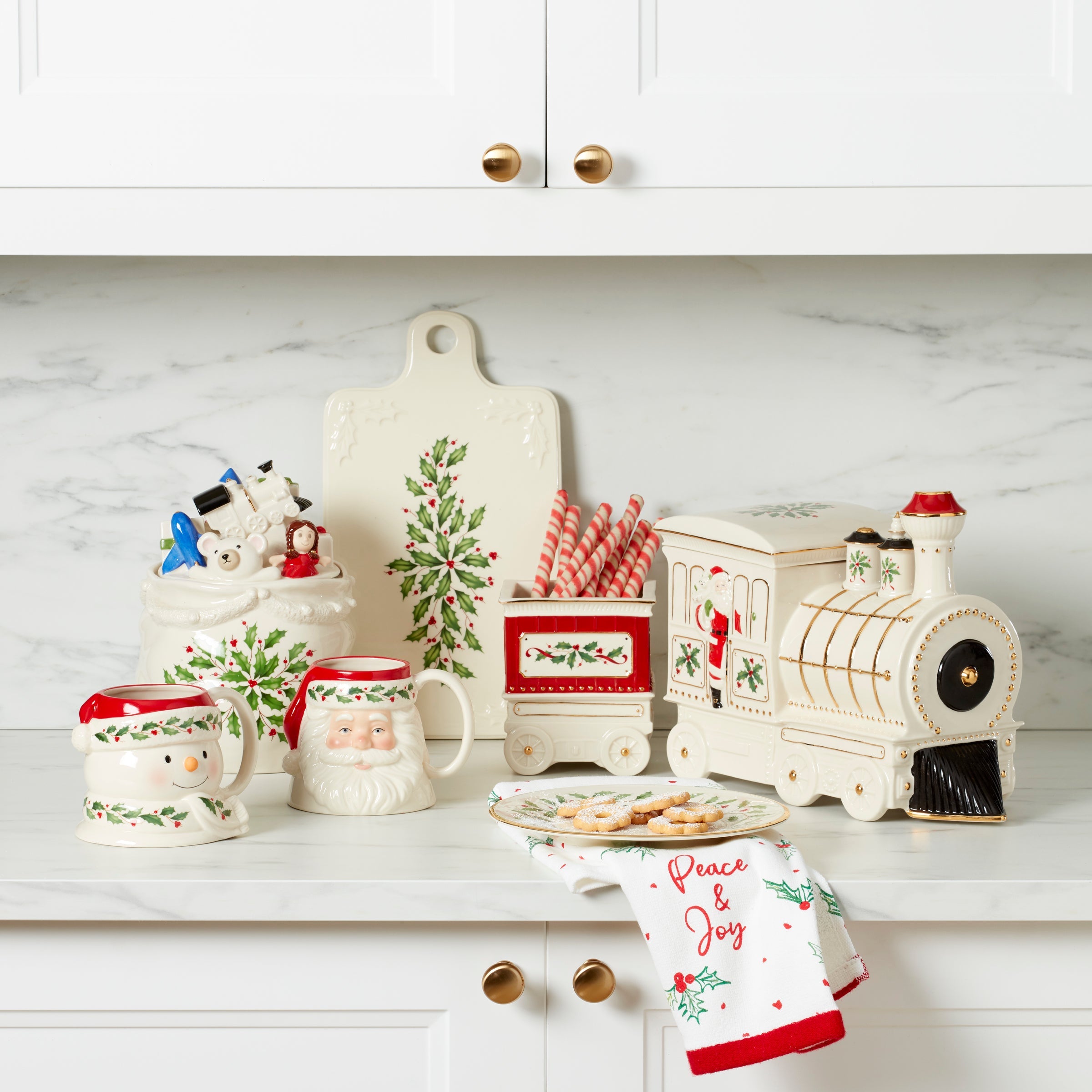 Lenox クリスマス 限定トレイン 収納、キャンディージャーセット（新品） Holiday Train 5-Piece Serving Set – Lenox Corporation