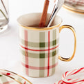 Holiday Plaid Mugs, Set of 4