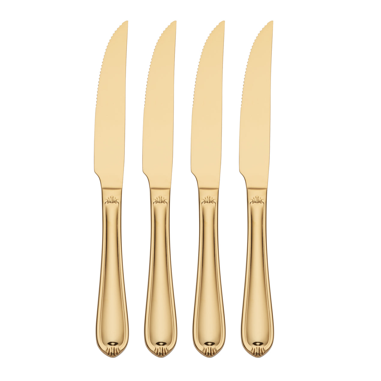 Jaswehome 4/6/8/12pcs Steak Knives Set Titanium Gold Plating