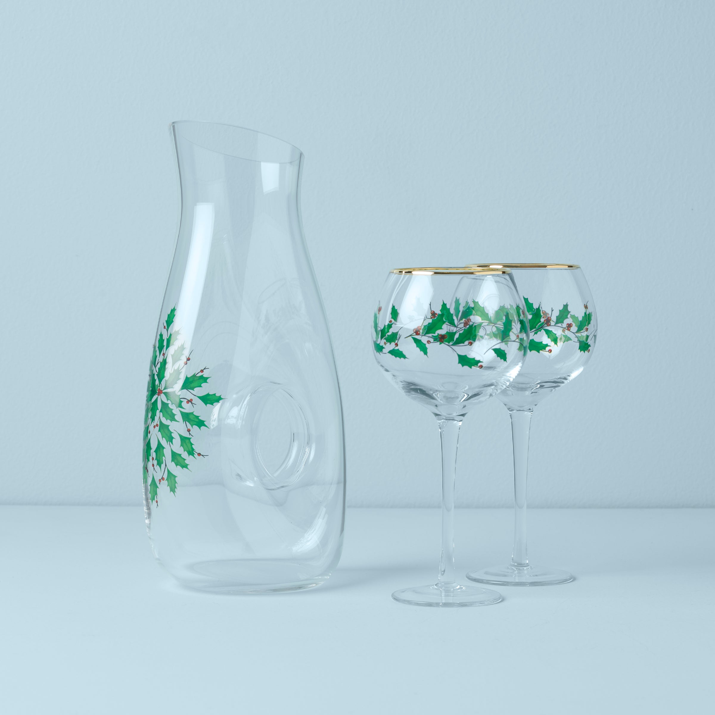 Holiday 3 pc Decanter & Wine Glasses Set – Lenox Corporation