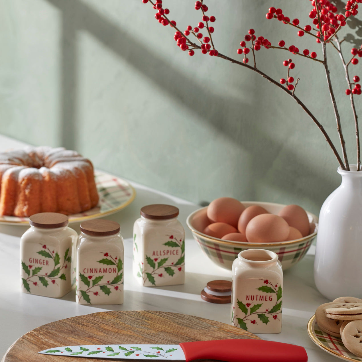 Holiday Baking Spice Jars - Set Of 4