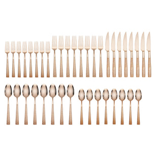 Rose In Full Rose Gold 40 Piece Flatware Set