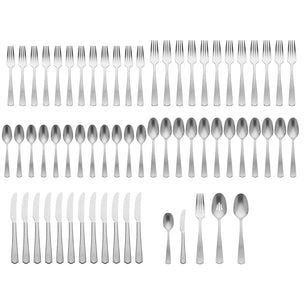 French Perle Scallop Vintage 65 Piece Flatware Set