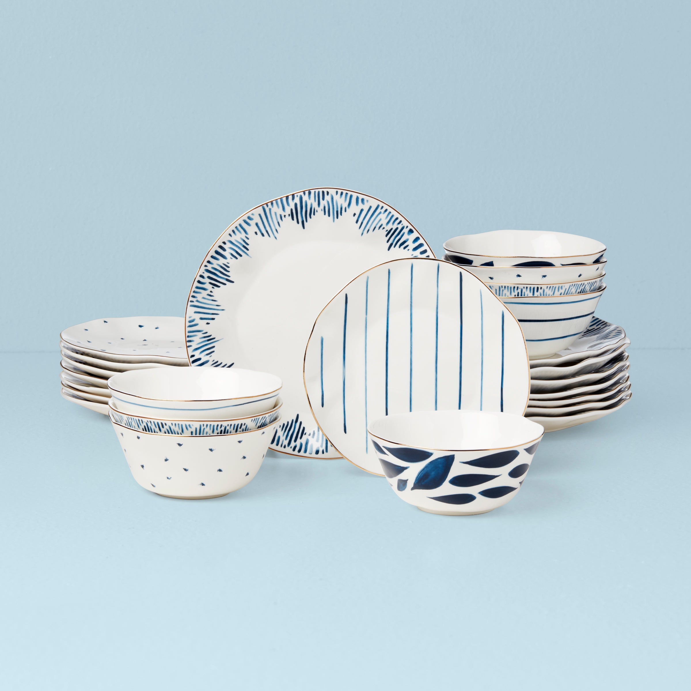 Blue Bay 24-Piece Dinnerware Set – Lenox Corporation Blue Bay 24-Piece Dinnerware Set – Lenox Corporation