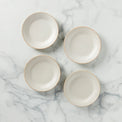 French Perle Groove Dessert Plates, Set of 4