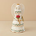 Holiday Angel Bell Holding Bouquet Ornament