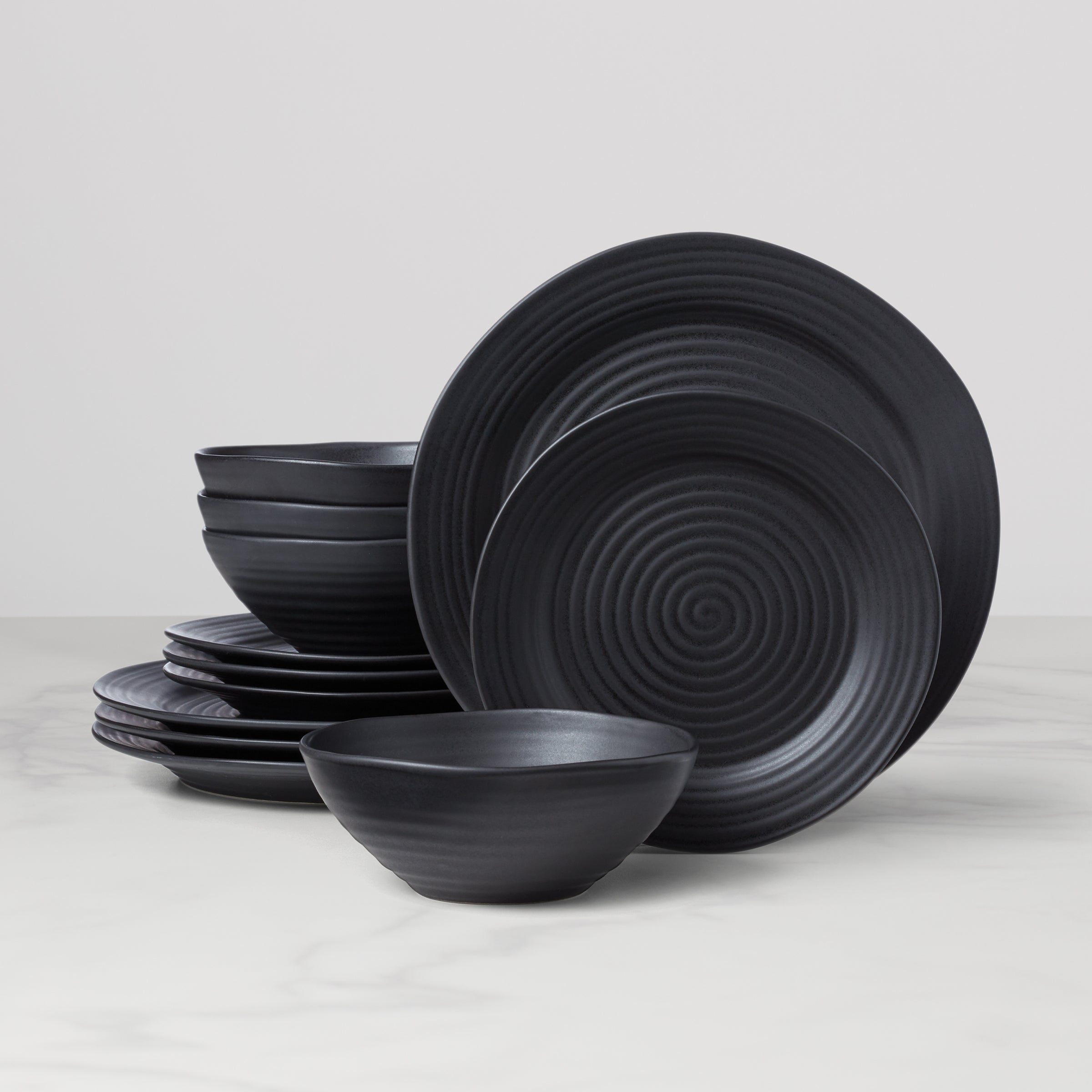 Ridge Black 12-Piece Dinnerware Set – Lenox Corporation
