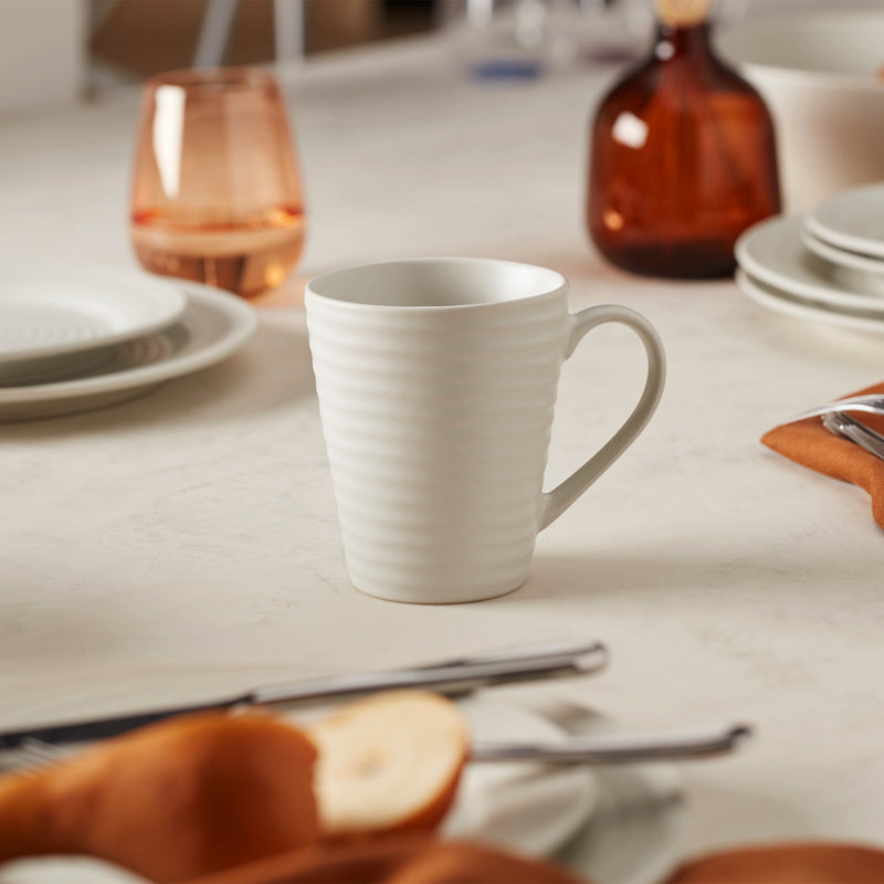 Ridge White 12-Piece Dinnerware Set
