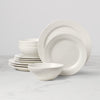 Ridge White 12-Piece Dinnerware Set