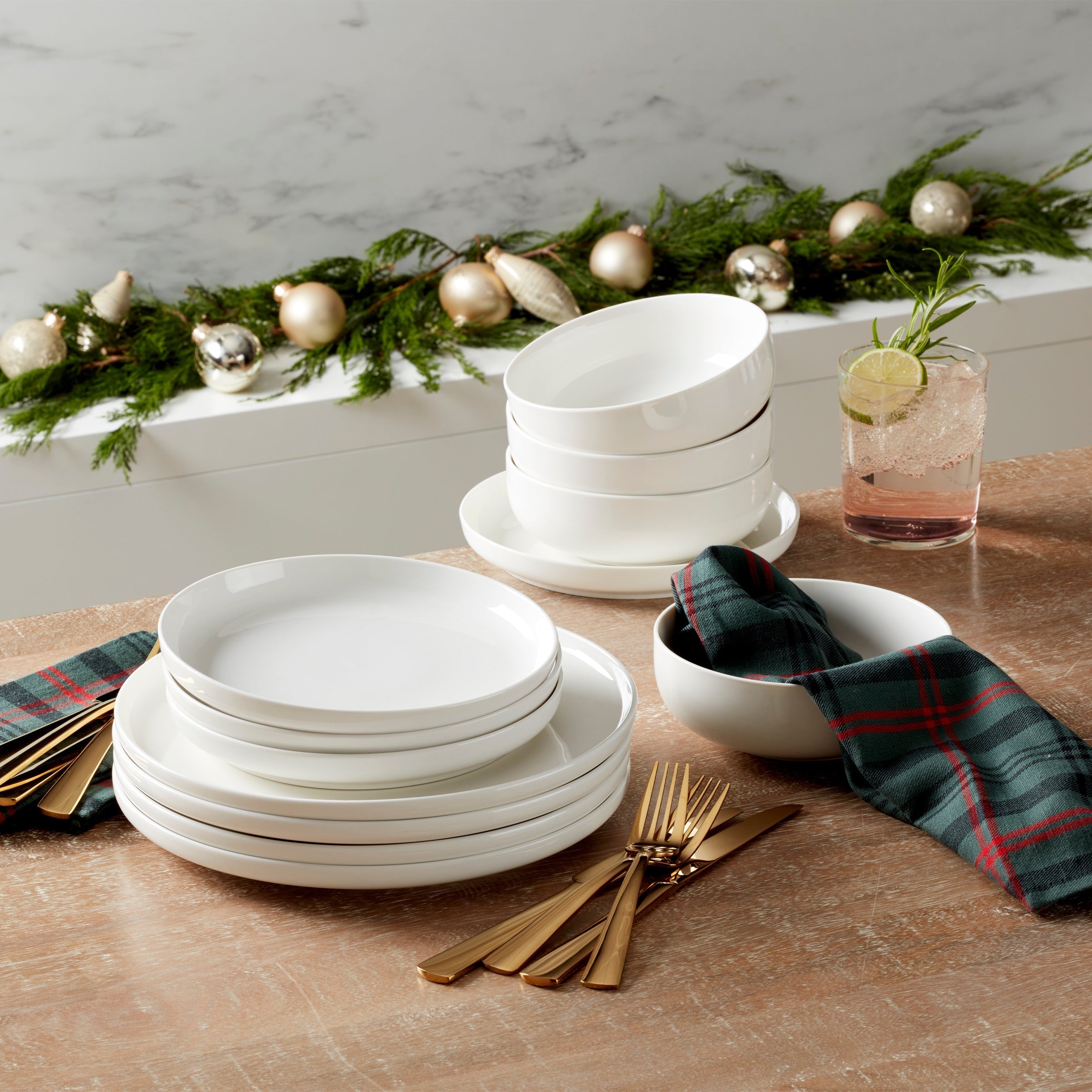 24 Seven White 12-Piece Dinnerware Set – Lenox Corporation