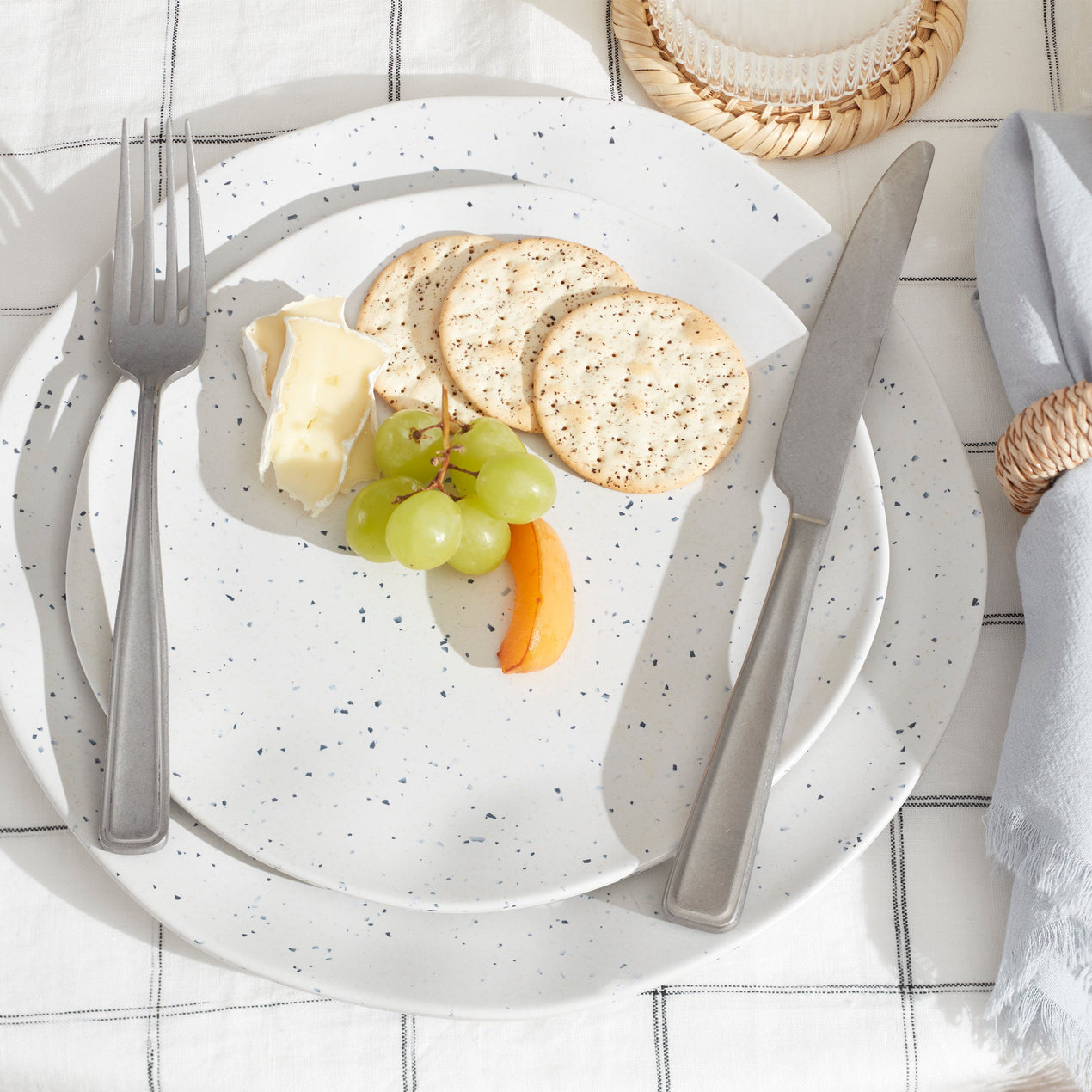 Terrazzo Melamine Cream 12 Piece Dinnerware Set