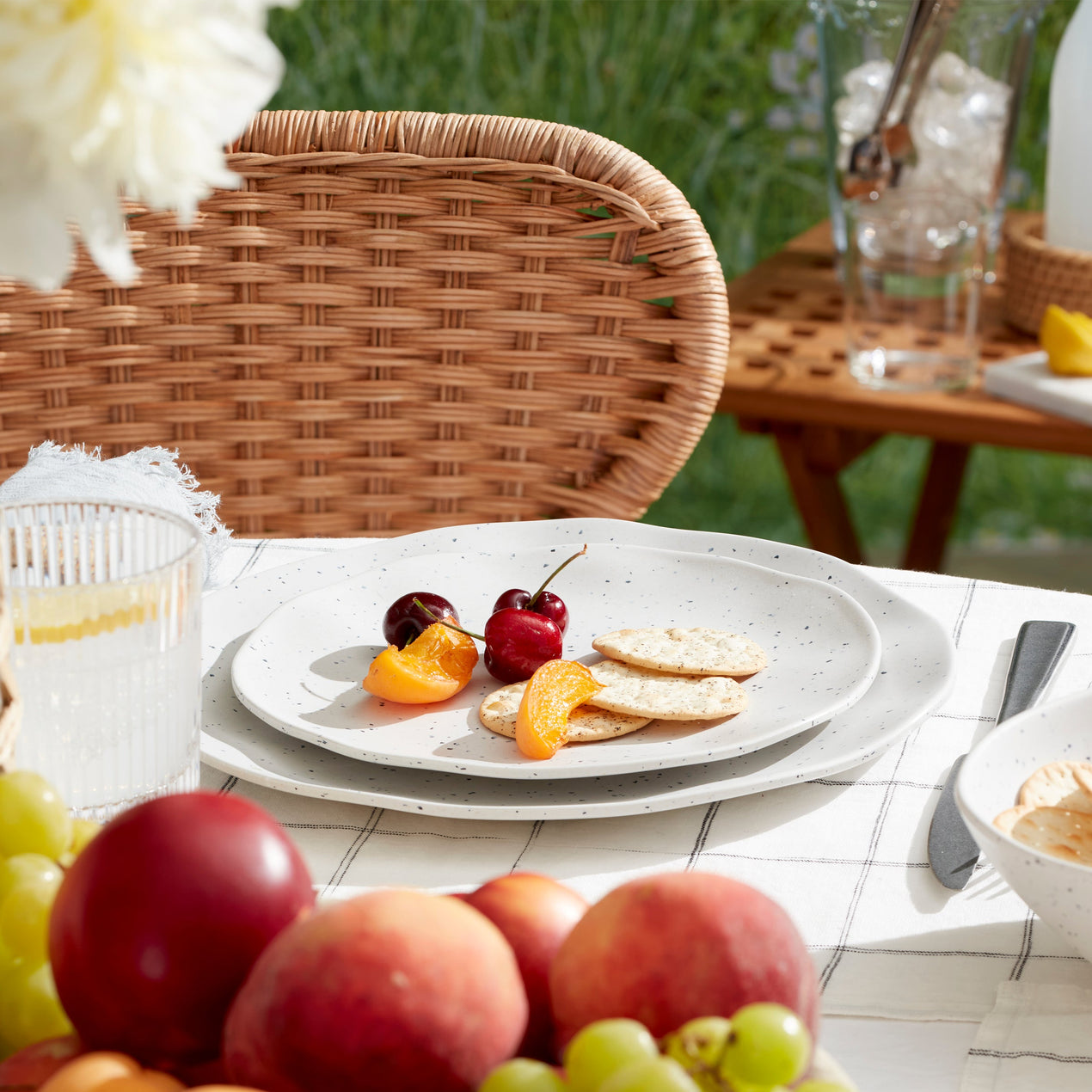 Terrazzo Melamine Cream 12 Piece Dinnerware Set