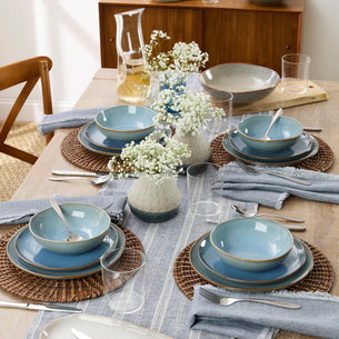 Organic Shades Blue 18-Piece Dinnerware Set