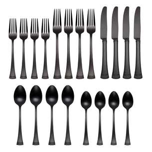 Portola Black Satin 20-Piece Flatware Set