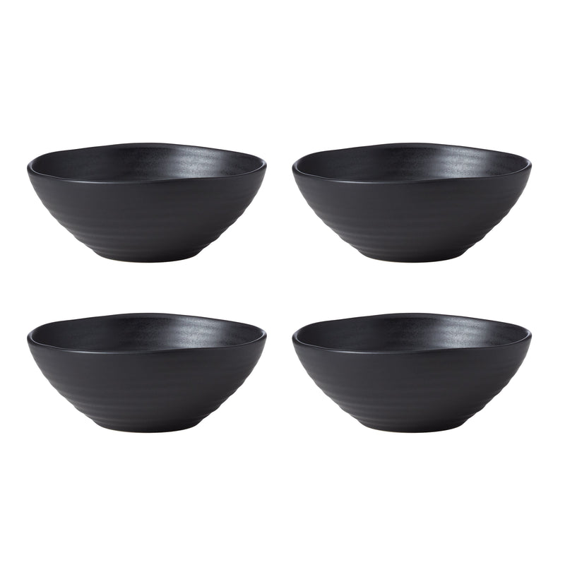 Ridge Black 12-Piece Dinnerware Set