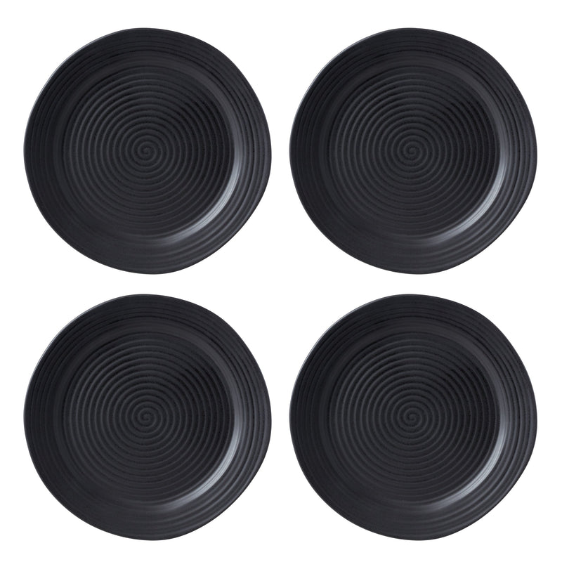 Ridge Black 12-Piece Dinnerware Set