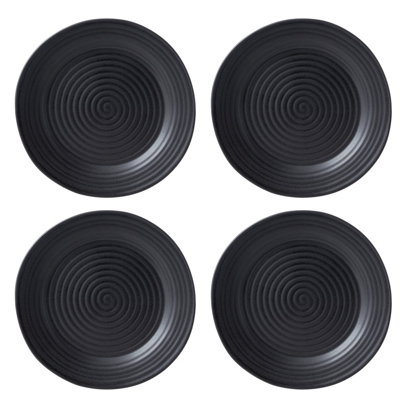 Ridge Black 12-Piece Dinnerware Set