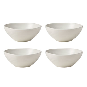 Ridge White 12-Piece Dinnerware Set