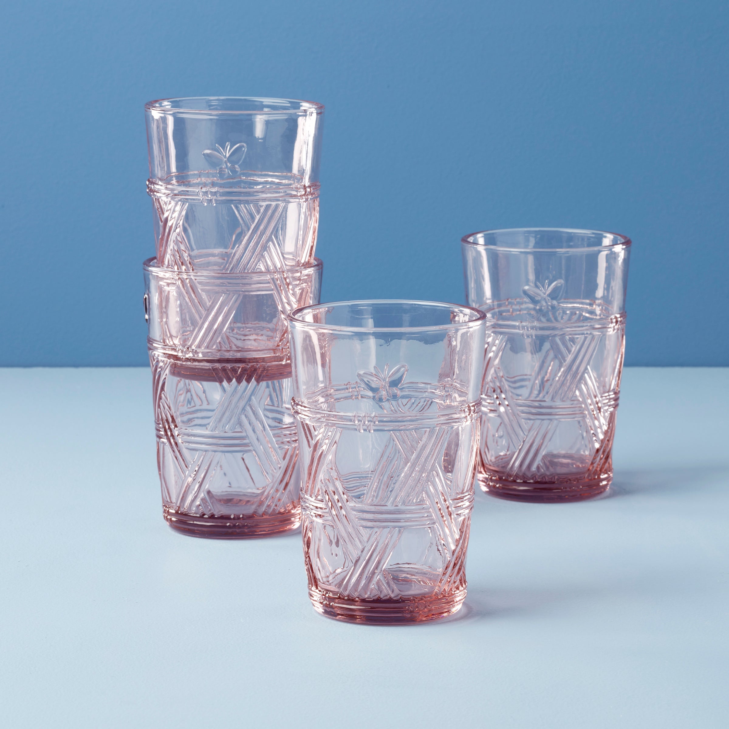 Butterfly Meadow Pink Tall Glasses - Set Of 4 – Lenox Corporation