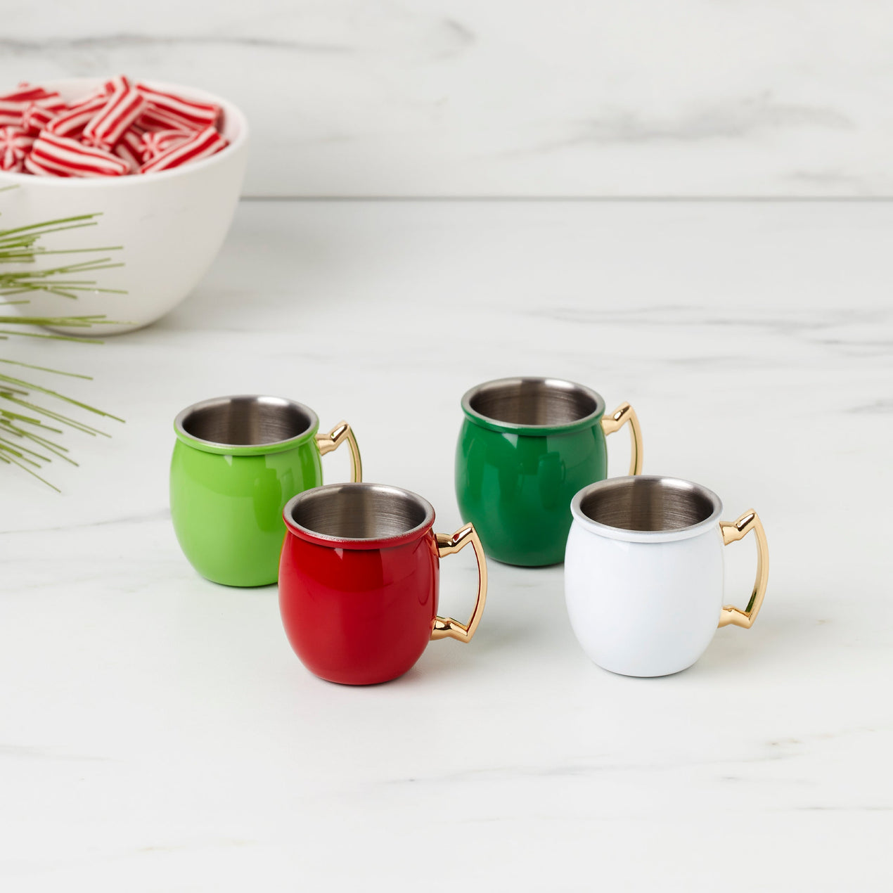 cambridge silversmiths Holiday Mini Moscow Mule Mug Shot Glasses Set Of 4