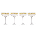 Gold Decal Coupe Glasses, Set of 4