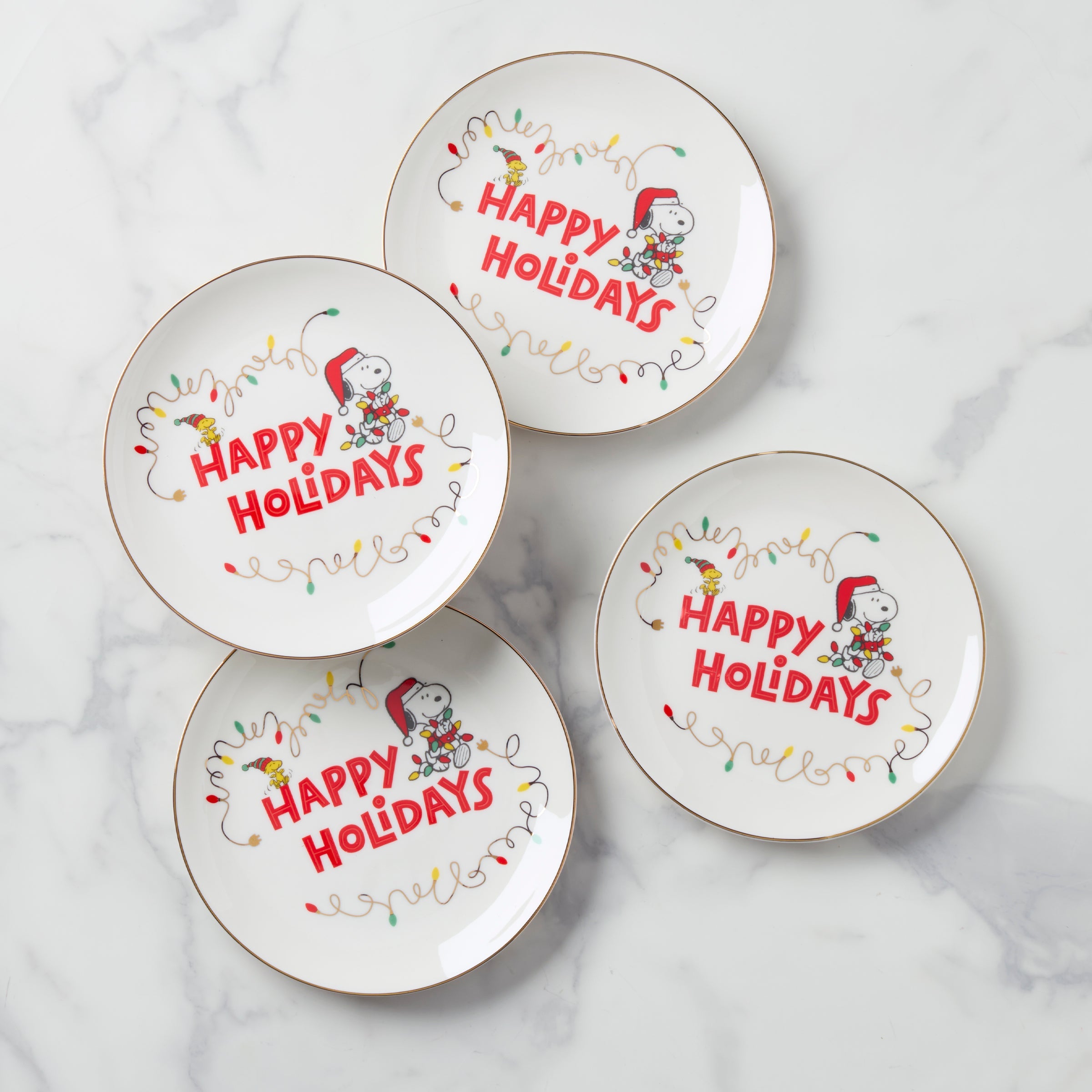 Snoopy Christmas Accent Plates, Set of 4 – Lenox Corporation
