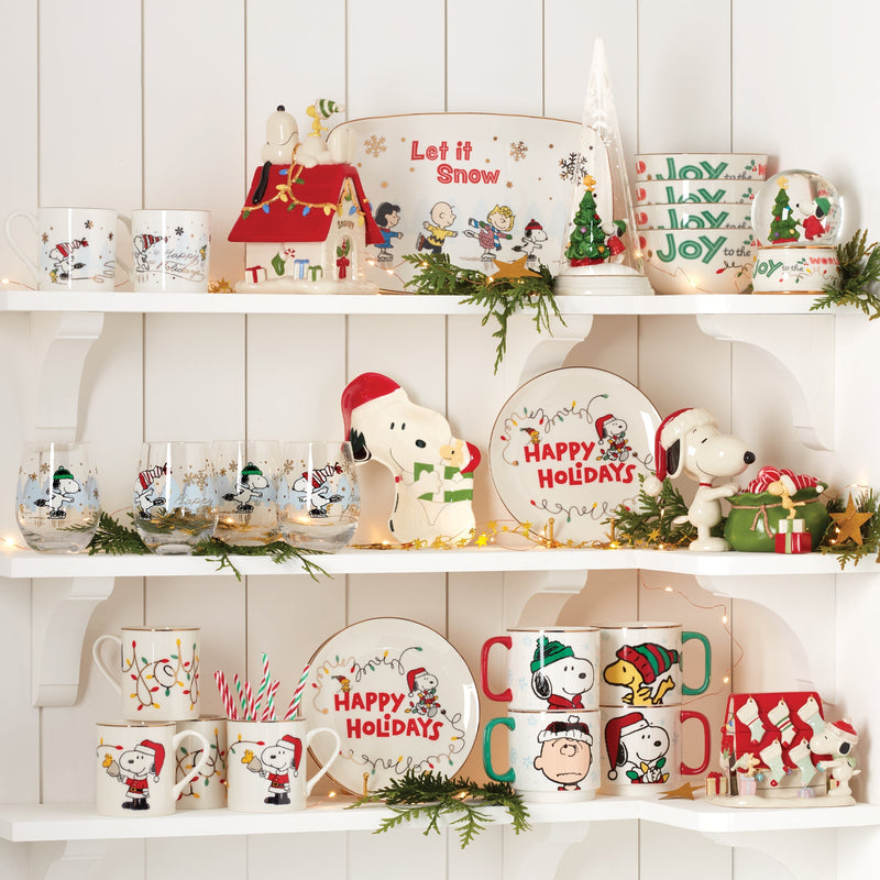 Lenox Snoopy Christmas Bowls Set Of 4 - 6-Inch Holiday Dinnerware With Peanuts Characters