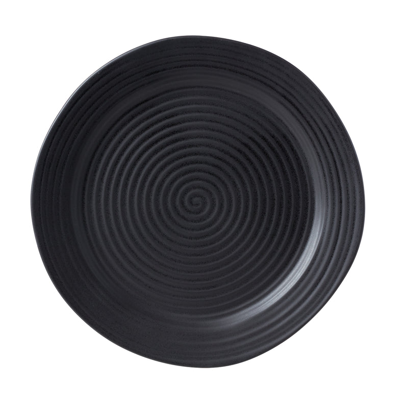 Ridge Black Dinner Plate