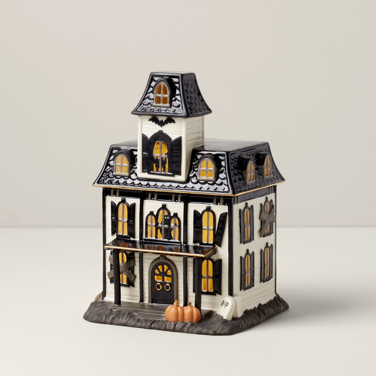 Vintage Halloween Light-Up House Figurine