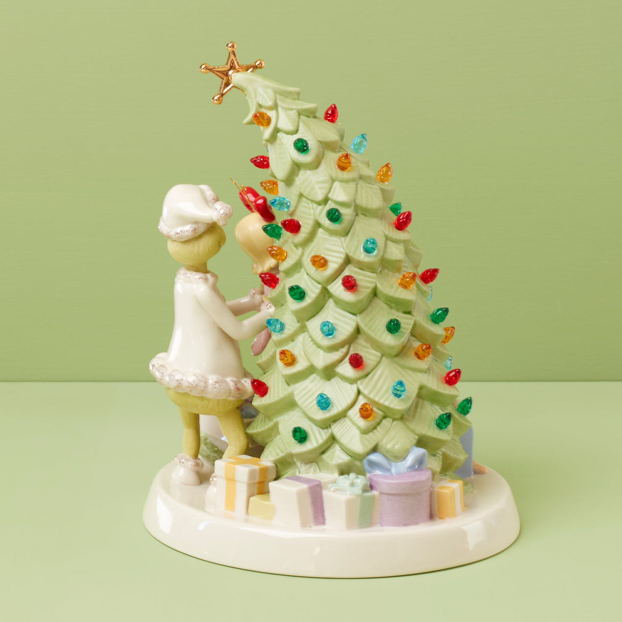 Merry Grinchmas Trimming The Tree Lit Figurine