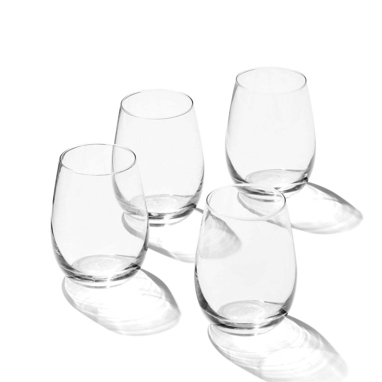 5 O'Clock Stemless Wine Glasses, Set of 4