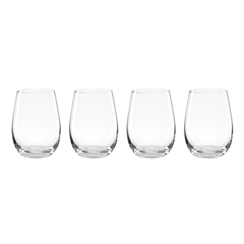 5 O'Clock Stemless Wine Glasses, Set of 4