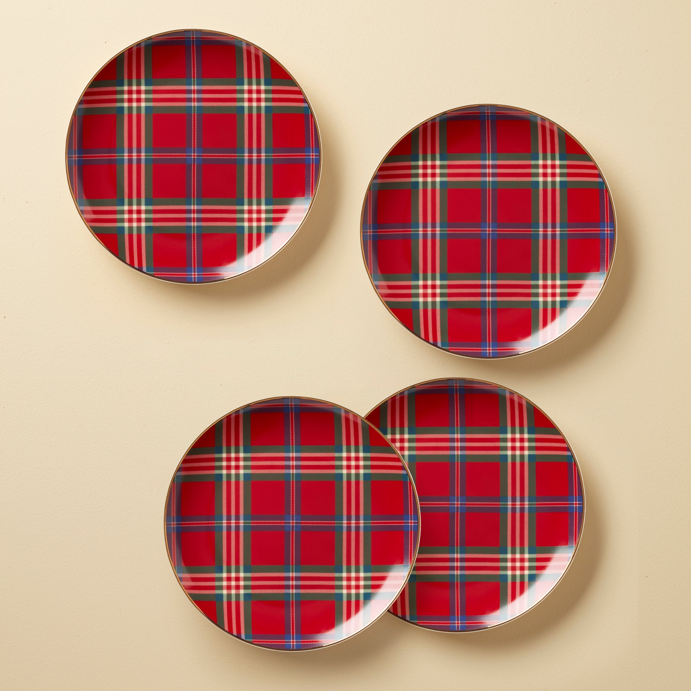 Lenox Set 4 Piatti Piani Autunnali – Porcellana Bianca Con Accenti Oro 24k – Motivo Cornucopia