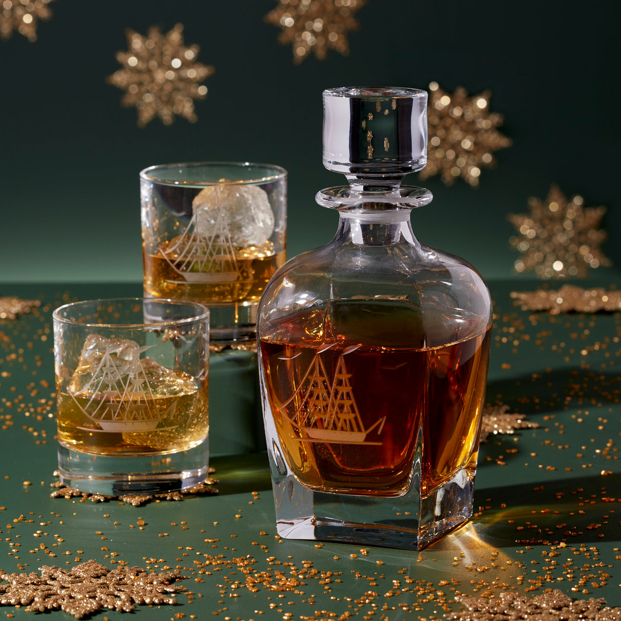 Tuscany Classics Clipper Ship 3-Piece Whiskey Set