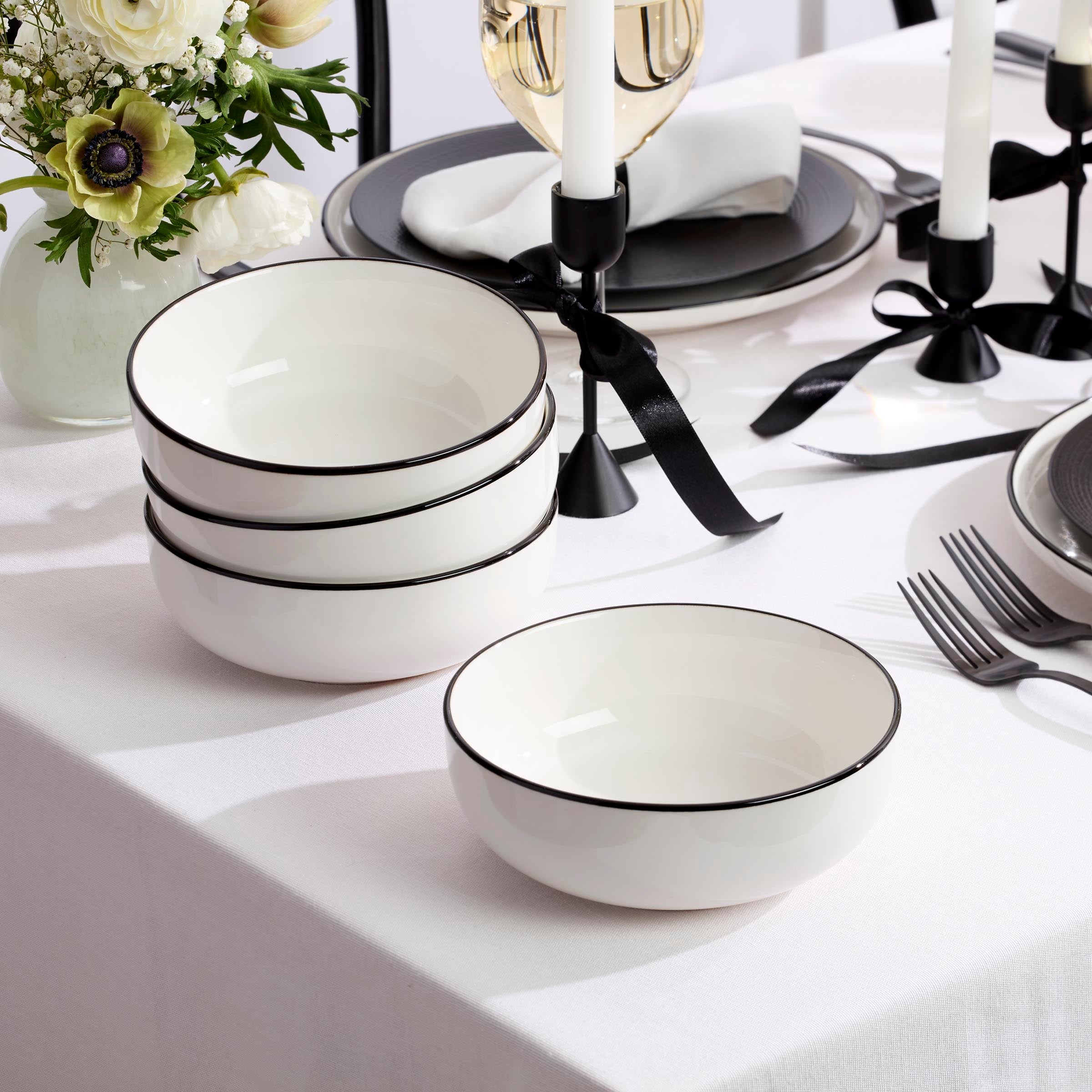 24 Seven Black Rim 12-Piece Dinnerware Set – Lenox Corporation