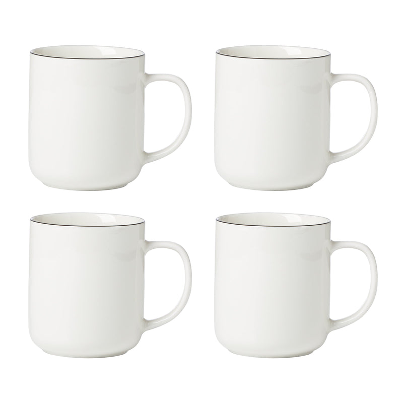 Oneida 896603 24 Seven Black Rim Mugs, Set of 4