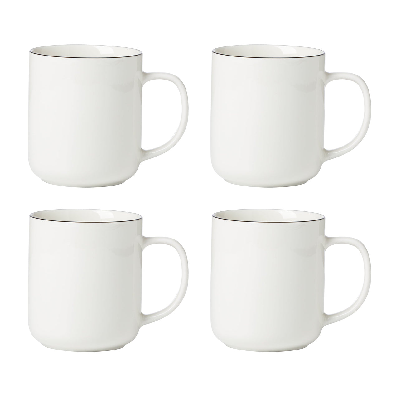 cambridge silversmiths 24 Seven Black Rim Mugs Set of 4