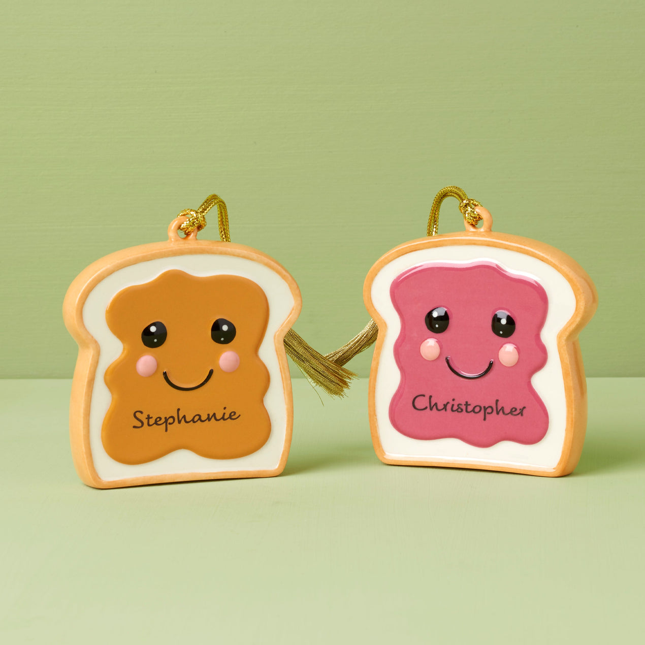 Personalized 2-Piece Peanut Butter & Jam Ornament Set – Lenox