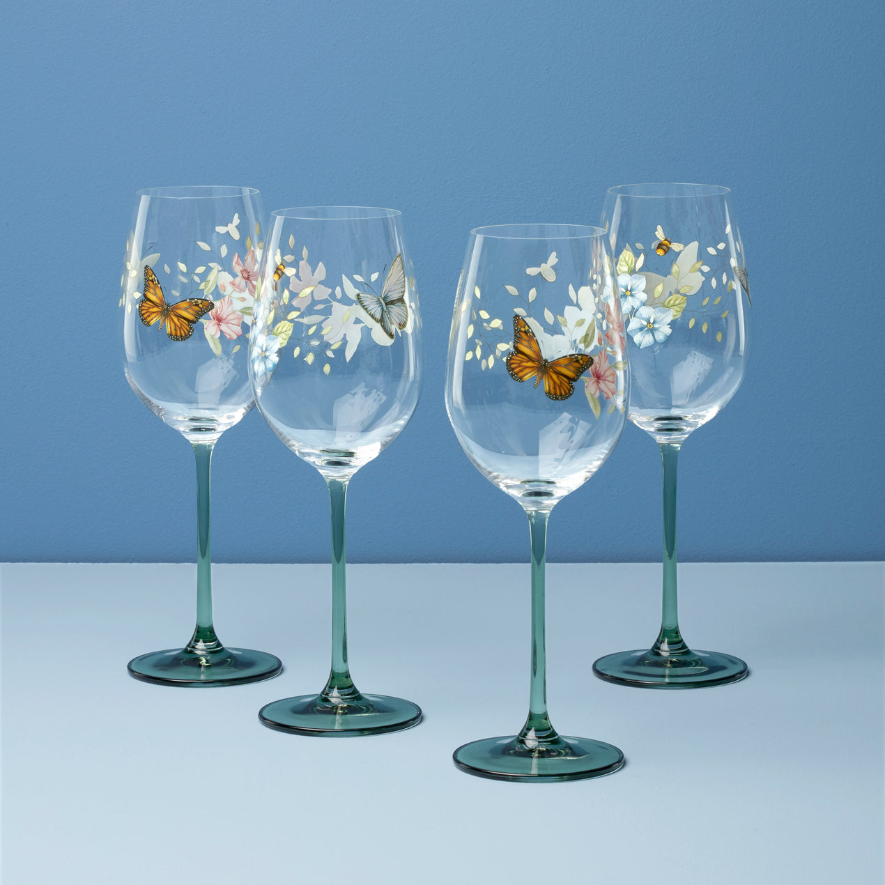 cambridge silversmiths Butterfly Meadow Wine Glasses Set of 4