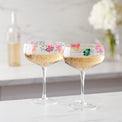 10 oz Floral Brights Coupe Glasses, Set Of 2