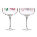 10 oz Floral Brights Coupe Glasses, Set Of 2