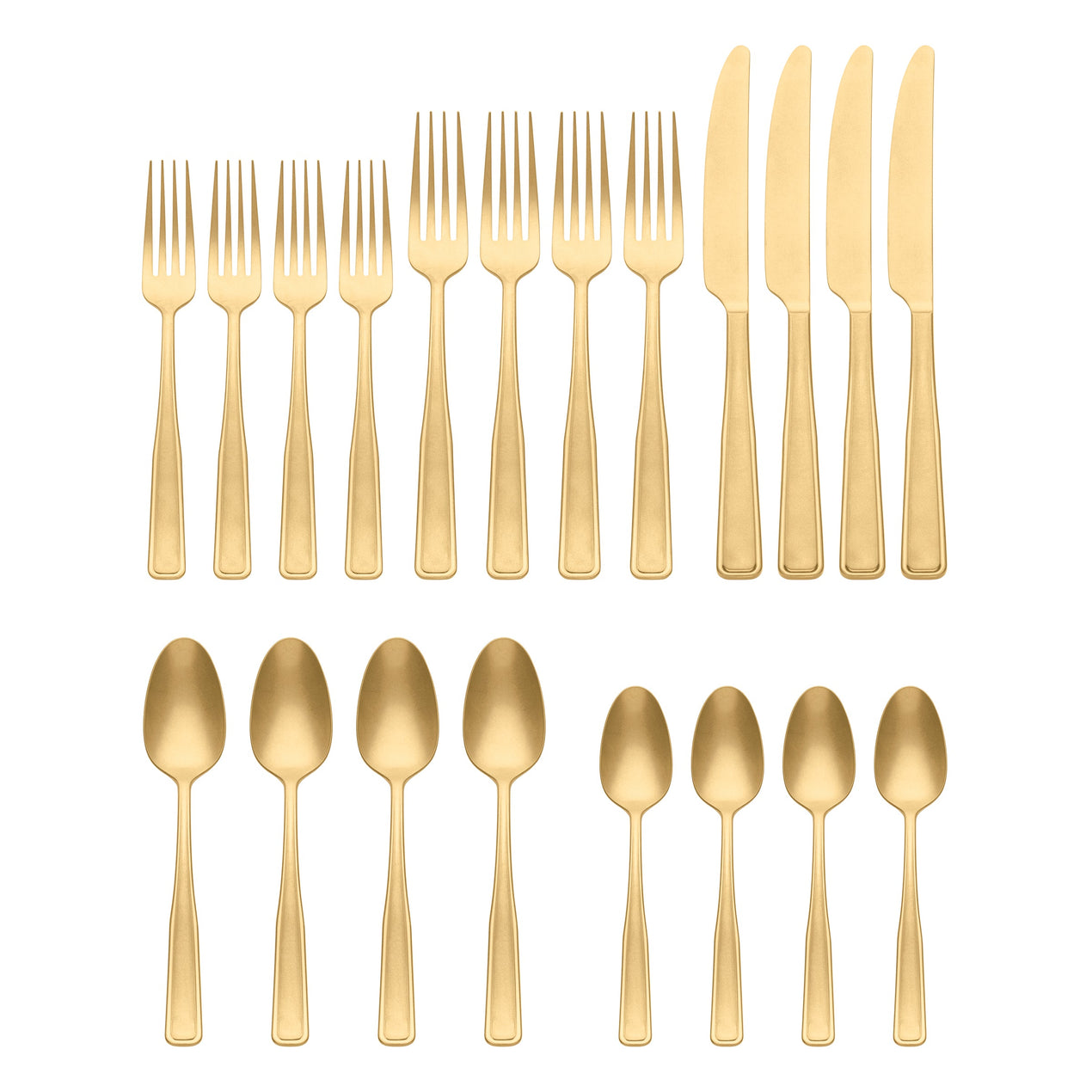 Reid Vintage Champagne Tumbled 20 Piece Flatware Set