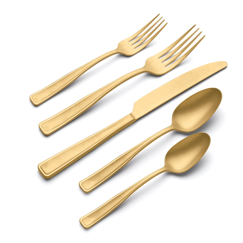 Reid Vintage Champagne Tumbled 20 Piece Flatware Set
