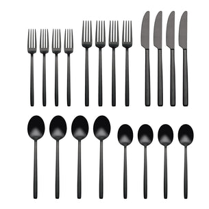 Dean Black Satin 20-Piece Flatware Set