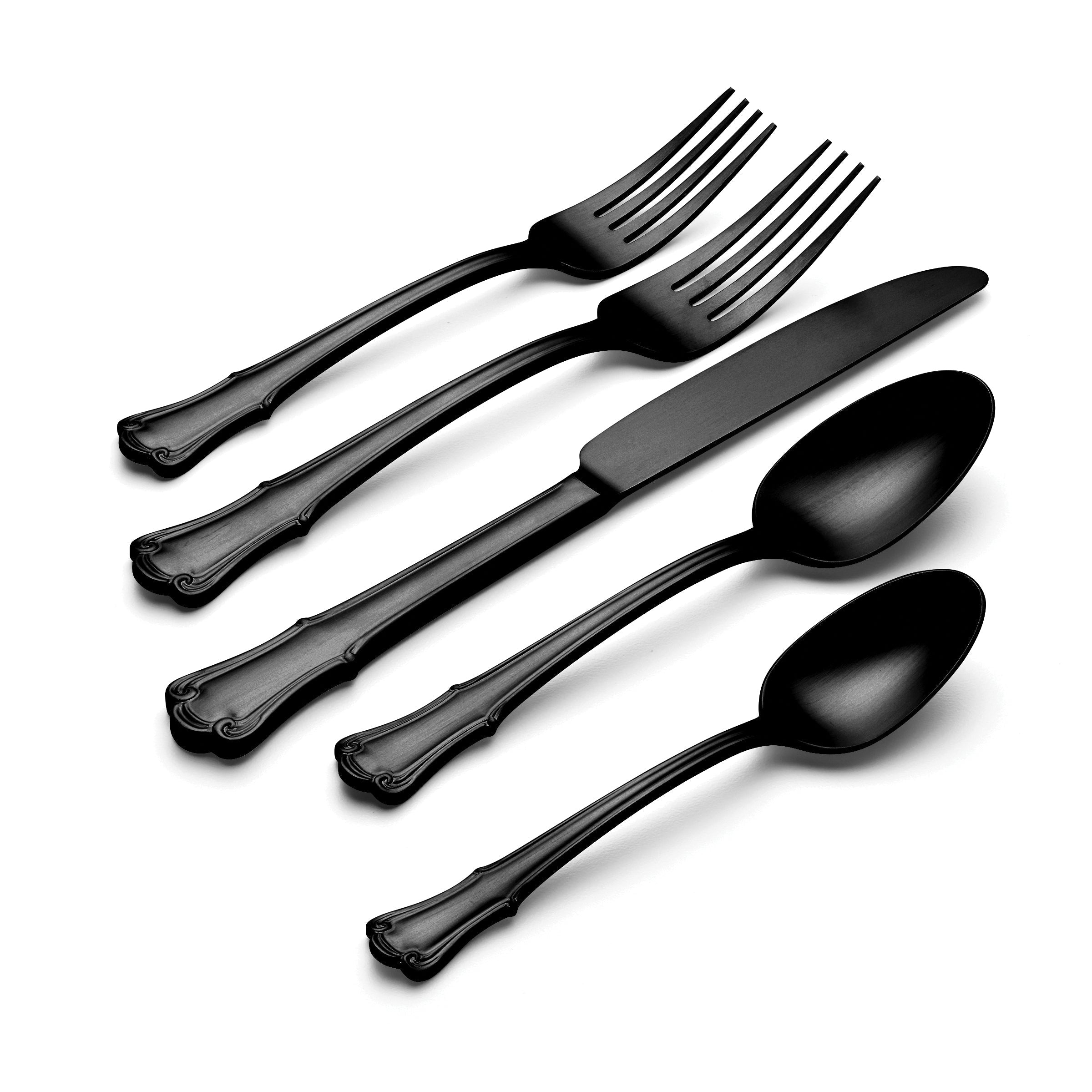 James Street Black Satin 20-Piece Flatware Set – Lenox Corporation