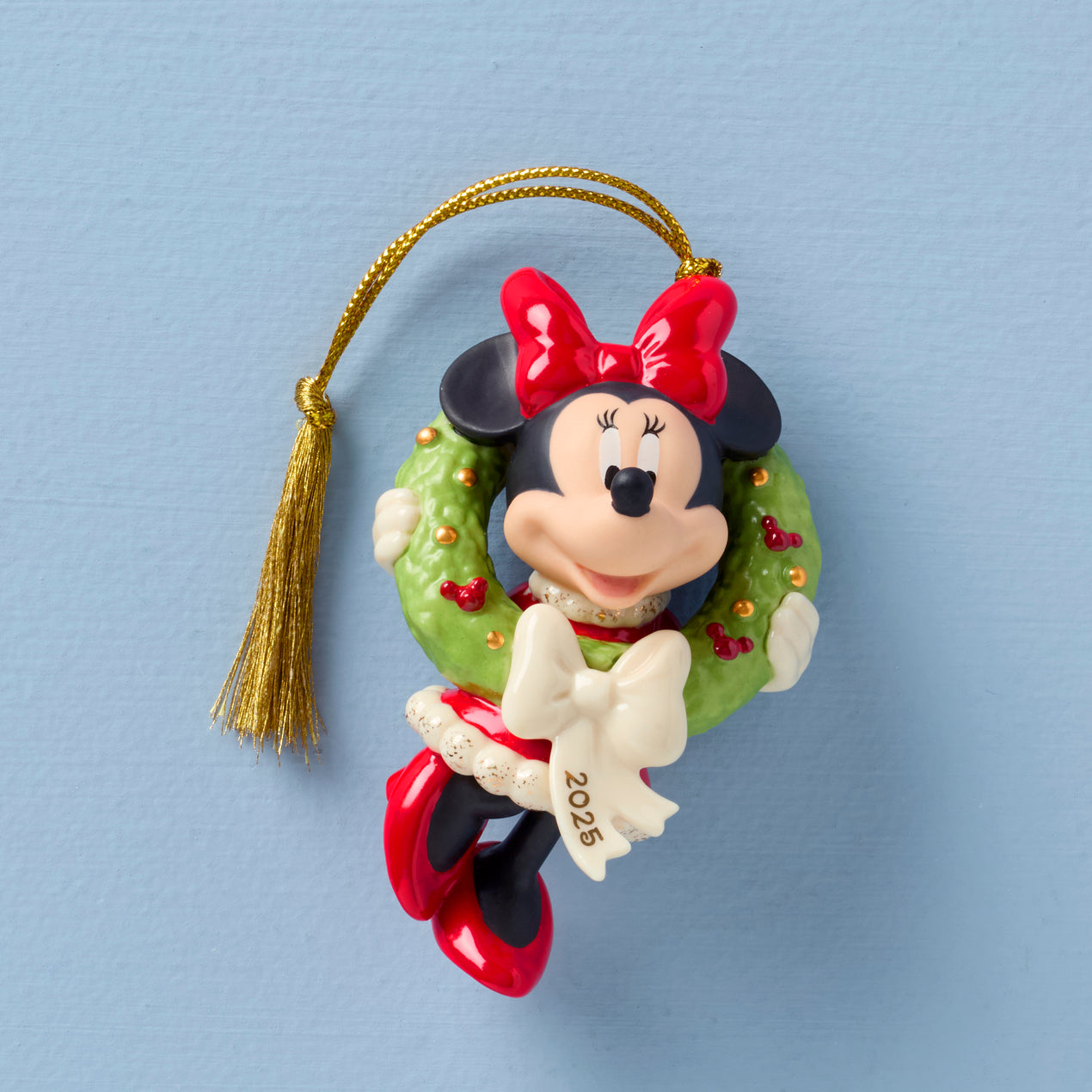 cambridge silversmiths 2025 Minnie Mouse Christmas Wreath Ornament