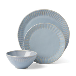 Artisanal Stripe Blue 12-Piece Dinnerware Set