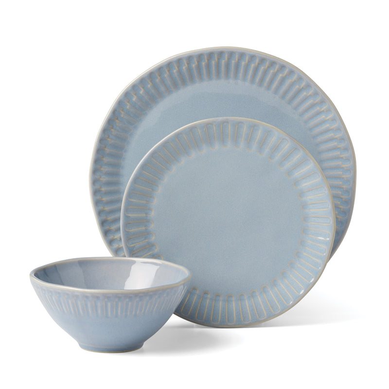 Artisanal Stripe Blue 12 Piece Dinnerware Set