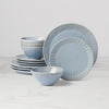 Artisanal Stripe Blue 12-Piece Dinnerware Set